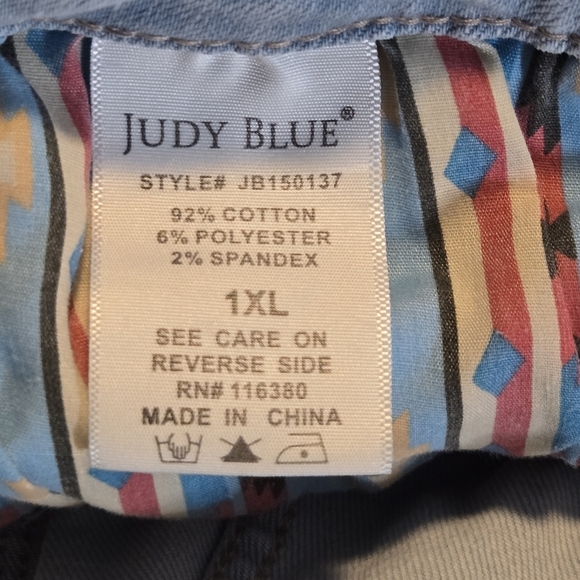 Judy Blue Light Blue Distressed Jean Shorts - Picture 9 of 12